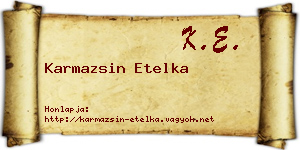 Karmazsin Etelka névjegykártya